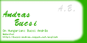 andras bucsi business card